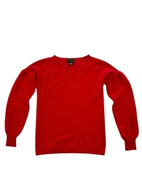 Sophia Cashmere Sweater, Crewneck, Dropped Shoulders, Gathered Sleeves, Used EUC